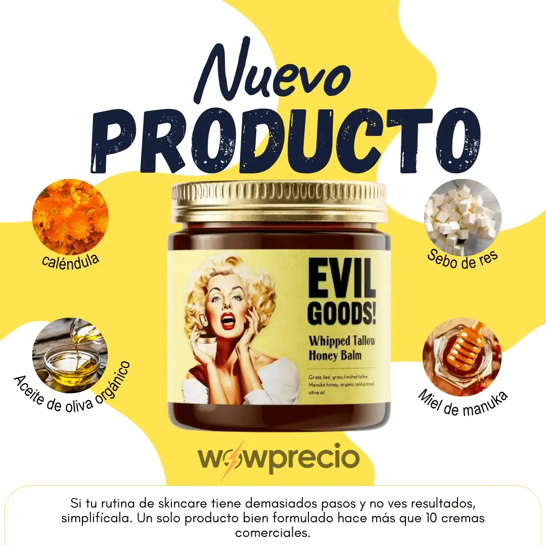 Evil Goods Crema de Sebo de Res: El Secreto para una Piel Radiante
